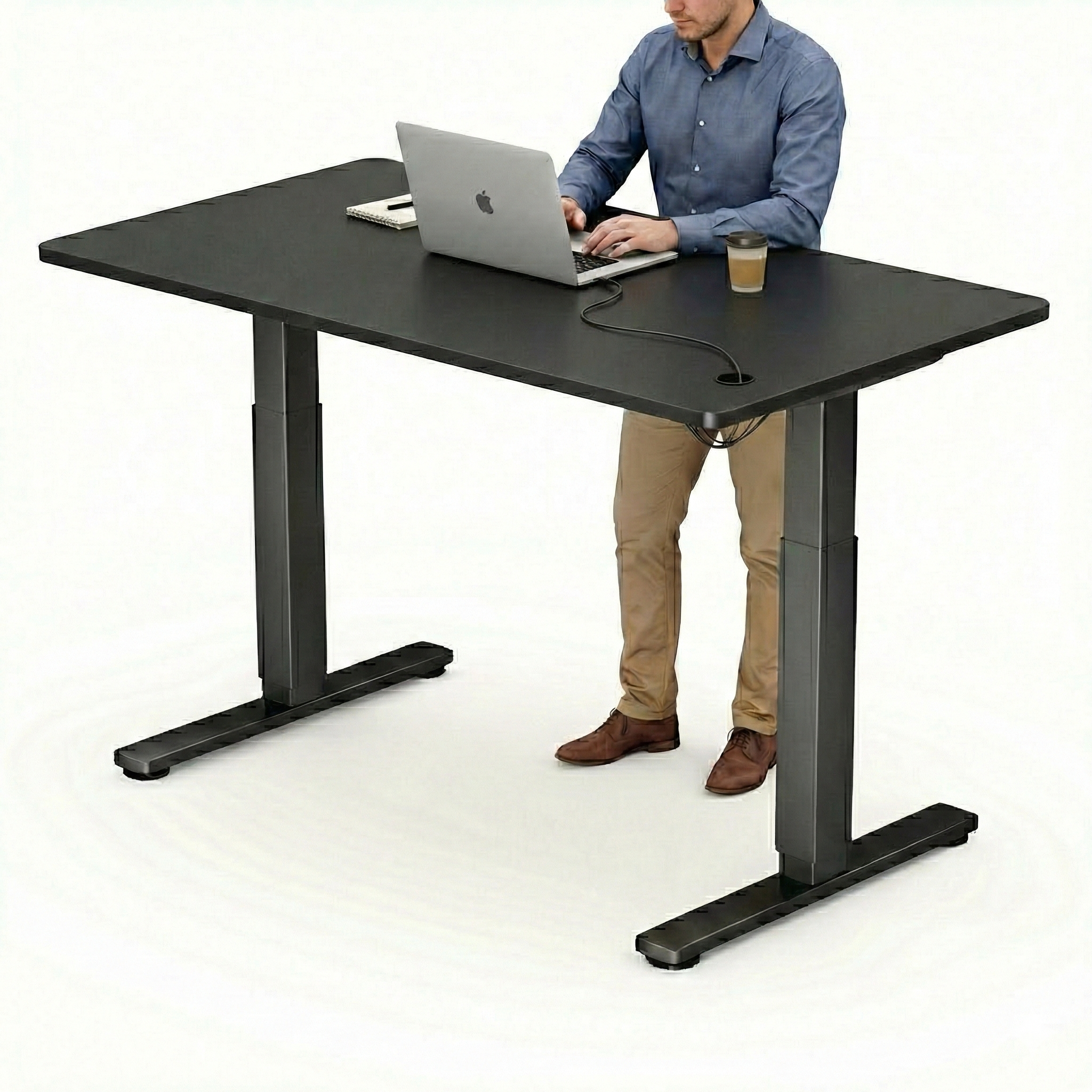 Matt Black Electric Standing Desk Height Adjustable