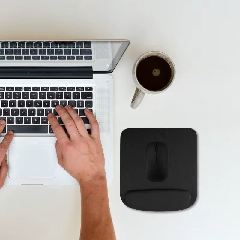 Ergosk Ergonomic Mouse Pad with Wrist Support – Memory Foam Comfort & Non-Slip Base (Black)
